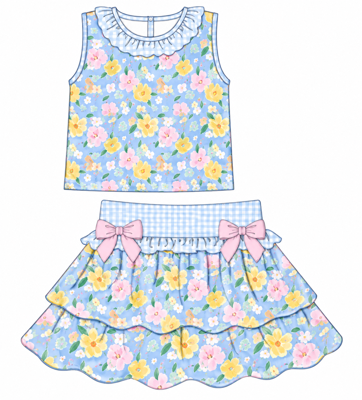 Floral skort set