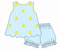 Seersucker lemon short set
