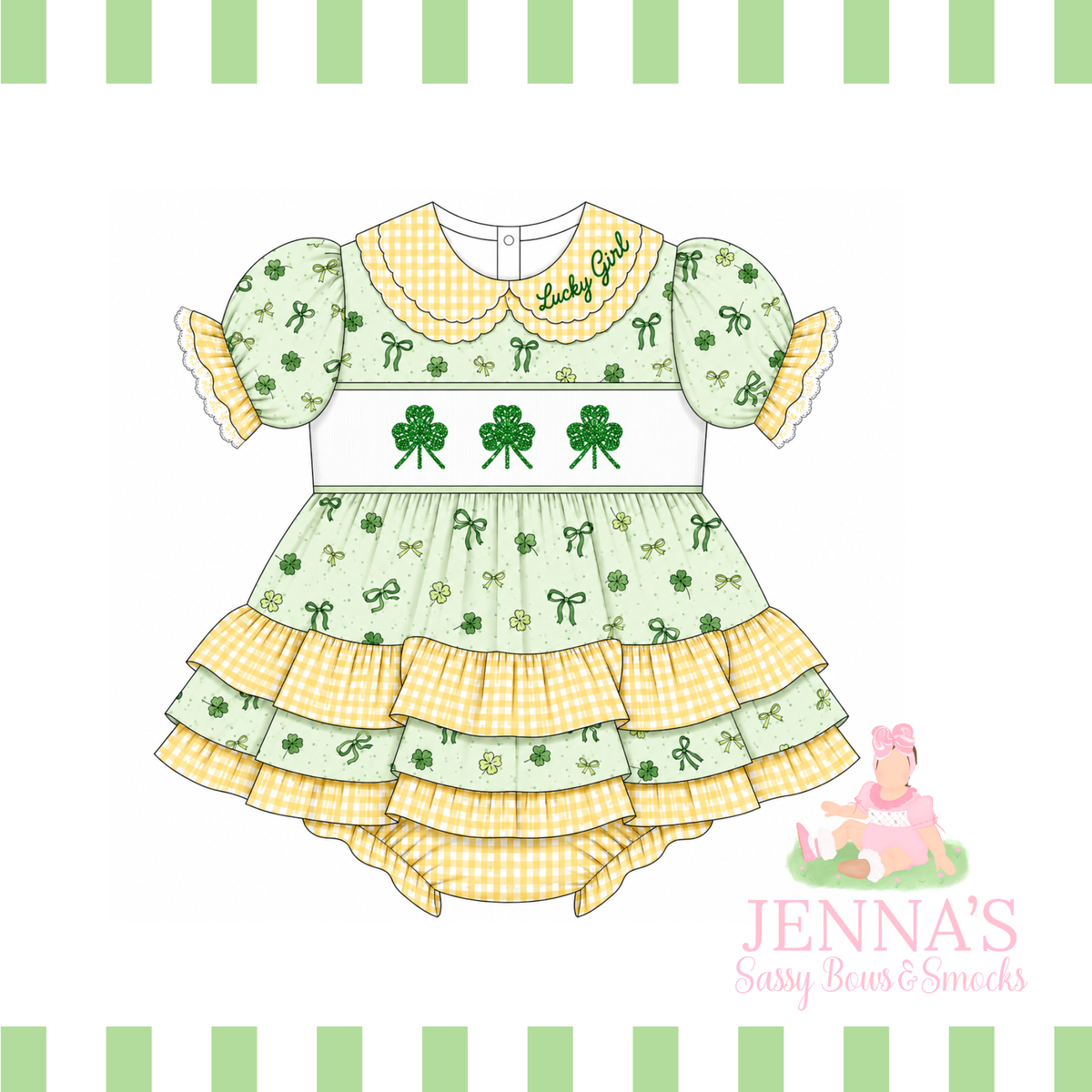 Lucky girl diaper set