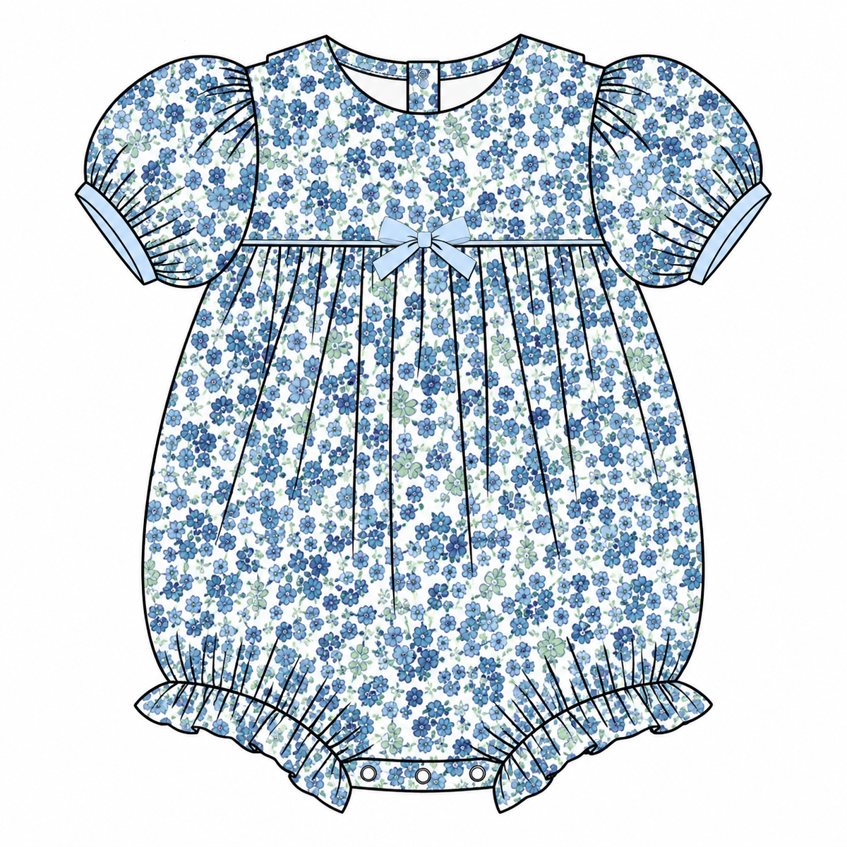 Blue Floral Bubble