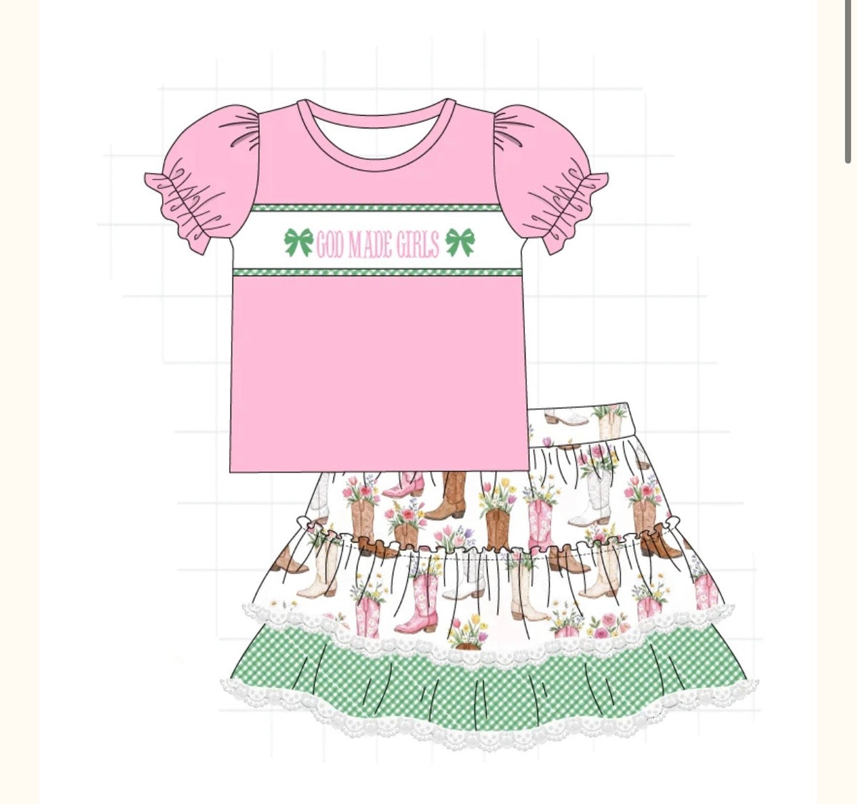 God made girls skort set