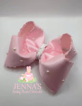 5” pink satin w/ pearls