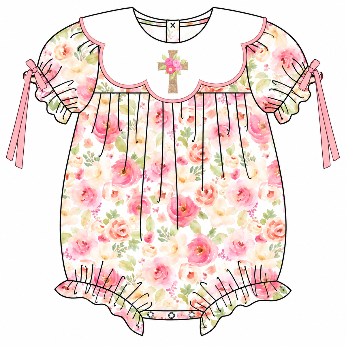 floral cross bubble